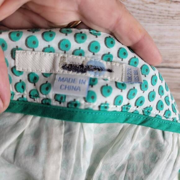 Boden Green White Abstract Hidden Zipper Lined Midi Skirt Size 22 Long - Picture 7 of 9